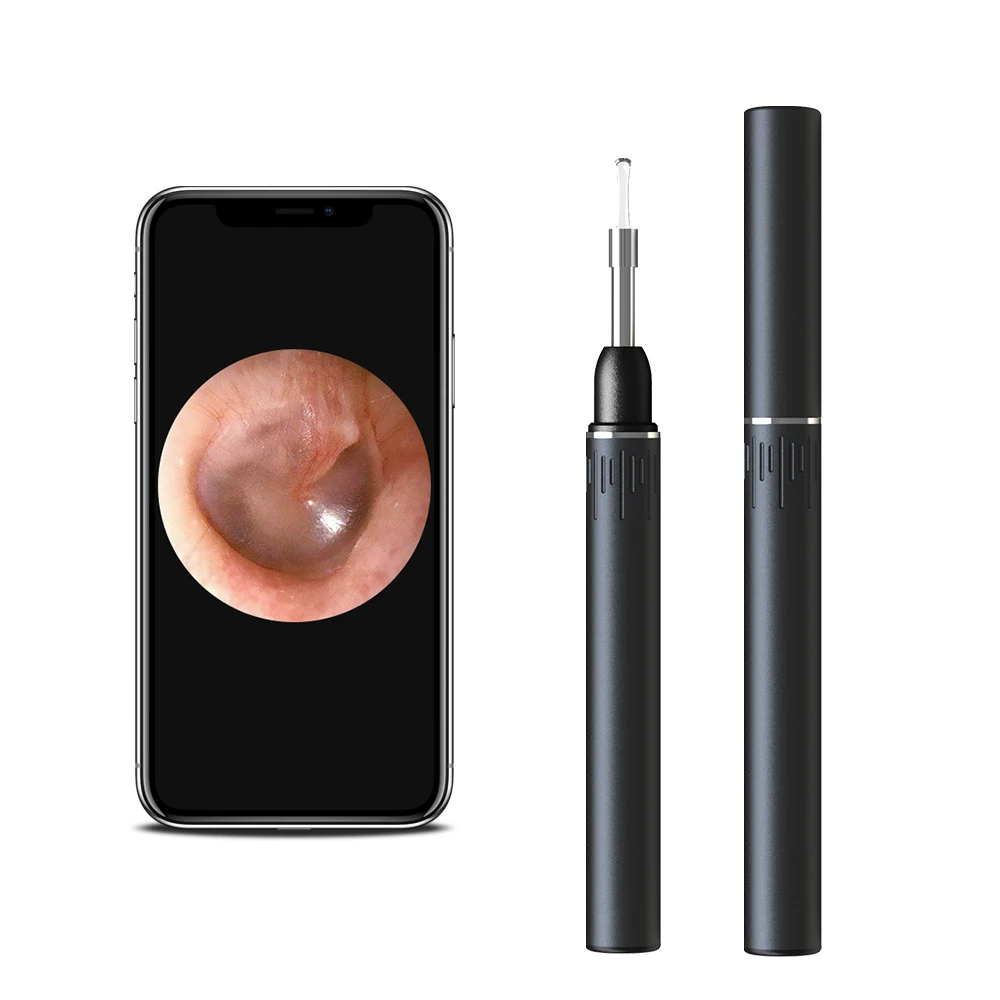 

Visual Ear Inspection Endoscopic Pen Camera Ent Wifi HD 1080P Wireless Otoscope Ear Cleaner, Green black