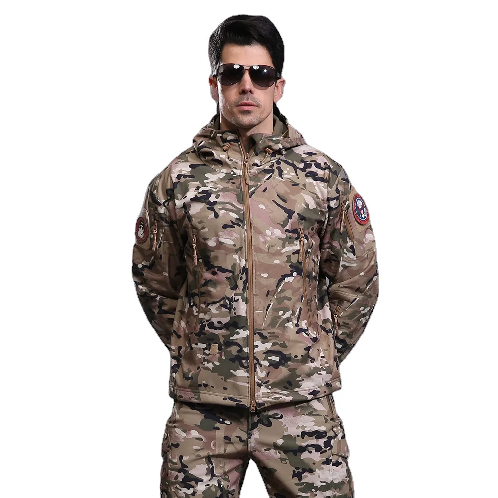 

2021 stylish winter 2 layers sports jacket men camo clothing army outfits military tactical uniform coat, Army print