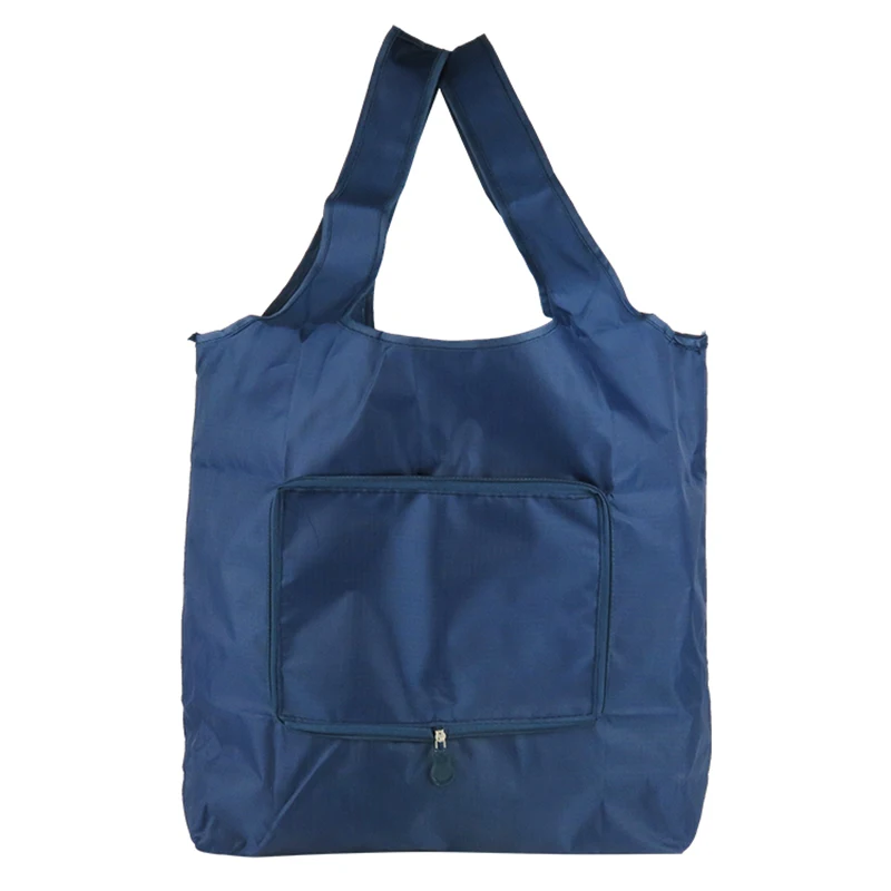 

Eco Friendly Custom Logo Polyester Reusable Grocery Tote Big Shopping Bag Foldable