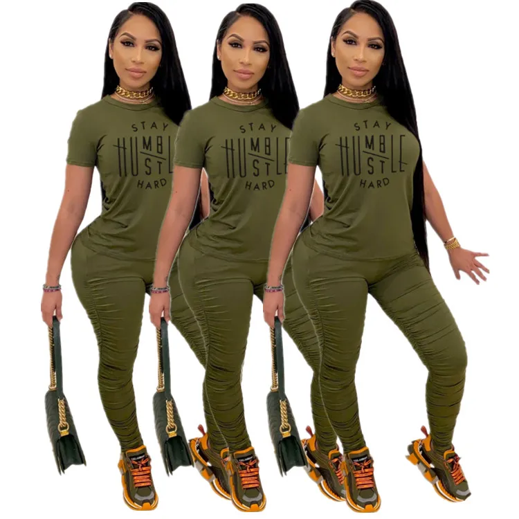 

Street Hipster Women'S Letter Printed Hedging Fashion Casual Suit