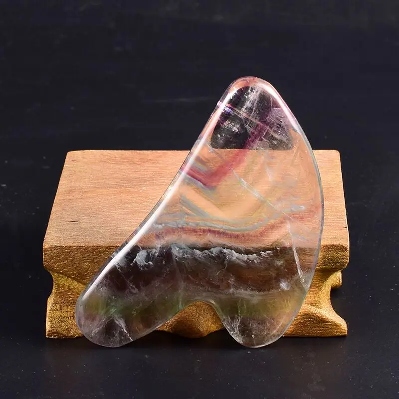 

Best seller low price custom body facial massage natural heart-shape fluorite stone gua sha scraping massage tools