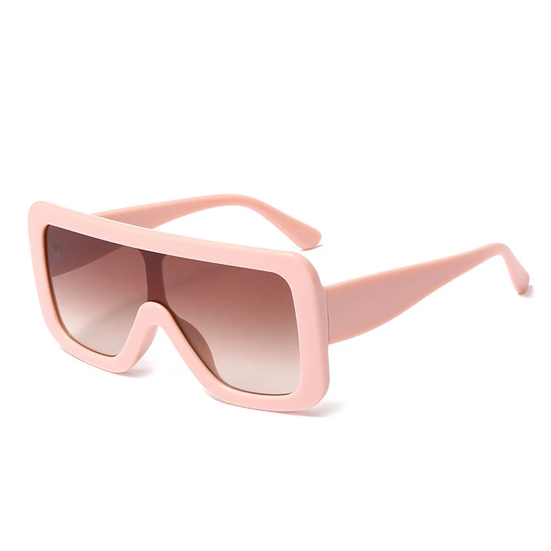 

Full Pink Glasses 2021 Fashion Oversized Square Sunglasses Women Brand Designer Gradient Shield Lens Big Frame Sun Glasses Cute