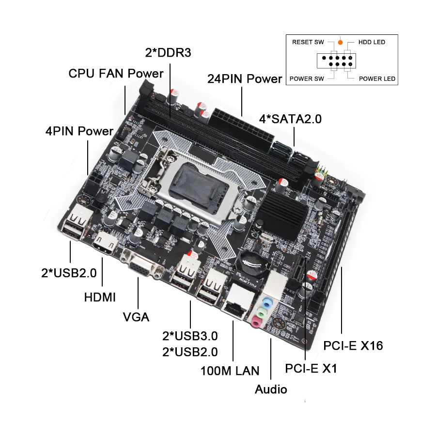 x　Pack　Motherboard　Desktop　Bulk　Classic　Intel　H2　10　LGA-1155　DH61DL　Socket　Intel　マザーボード