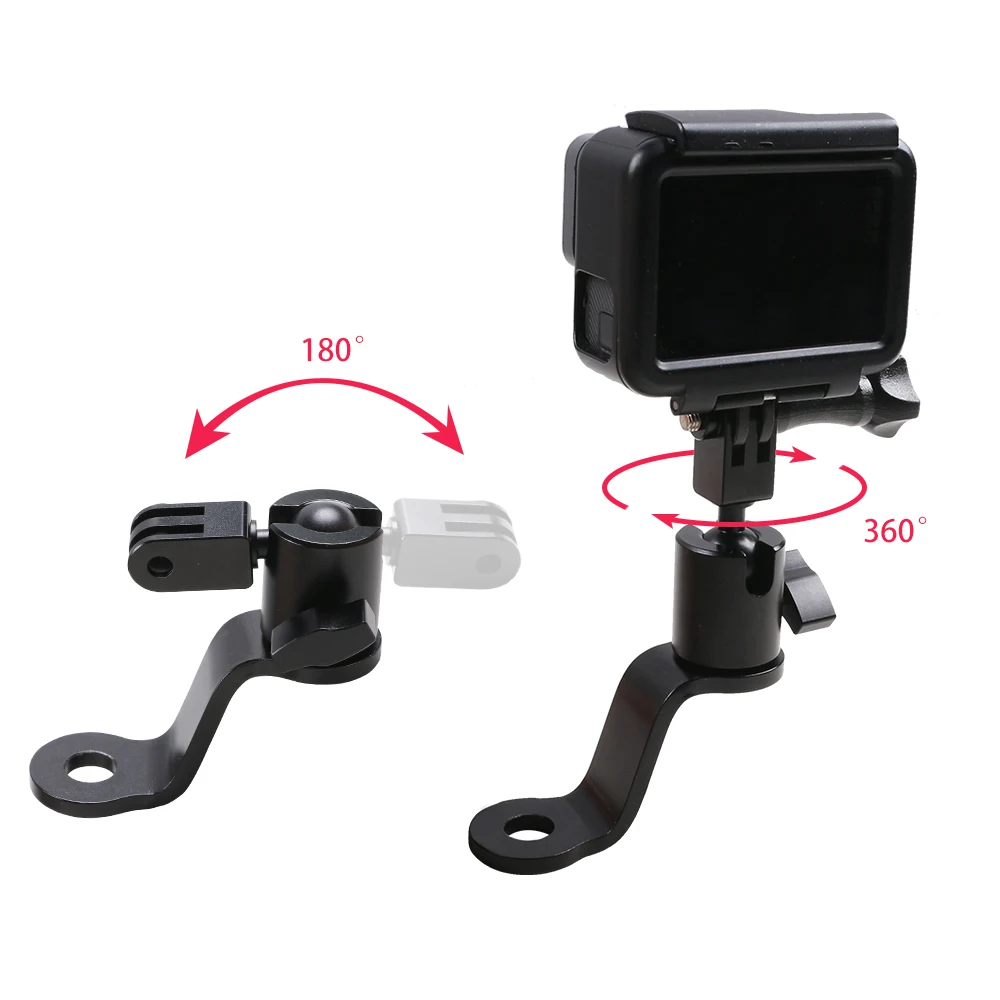 Hsifeng Color : Black SJCAM Camera Black Hsifeng Motorcycle Rearview Mirror CNC Aluminum Alloy Stent Fixed Bracket Holder for GoPro New Hero /HERO6 / 5/5 Session /4/3+ /3/2 /1 Xiaomi Xiaoyi