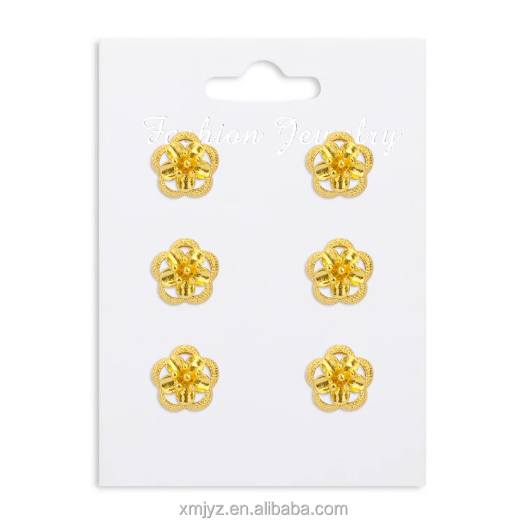 

European And American Fashion High-End Personality Temperament Wild Brass Gold-Plated Flowers Simple Daily Earrings Women