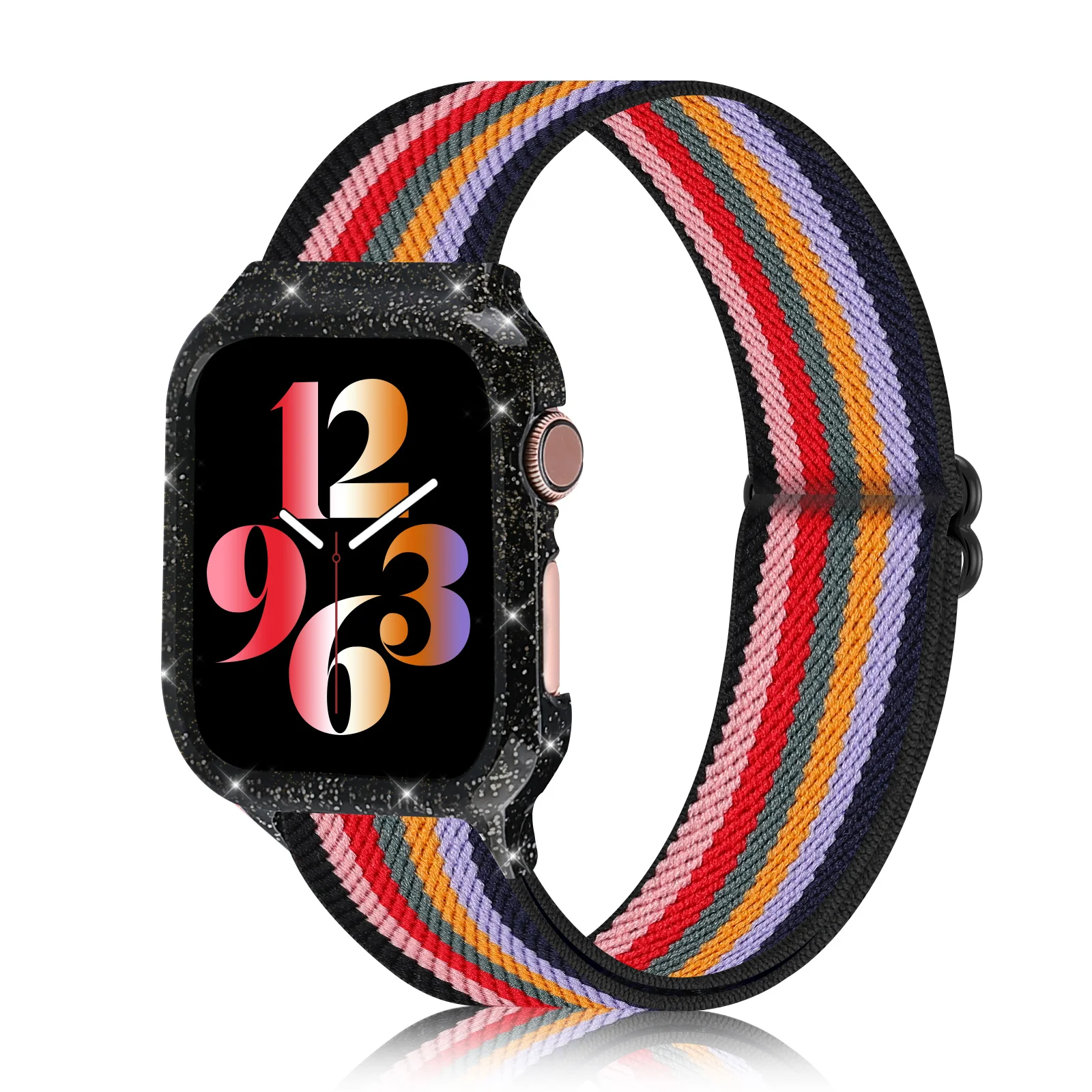 

Nylon Fabric Sport Loop Band For Apple Watch Band 38mm 42mm 40mm 44mm Adjustable Wrist Strap Replacement Band, Optional