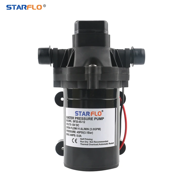 

Starflo SF33-45-12 self-priming transfer camping pump 12V 11.6LPM portable mini water transfer pump for marine