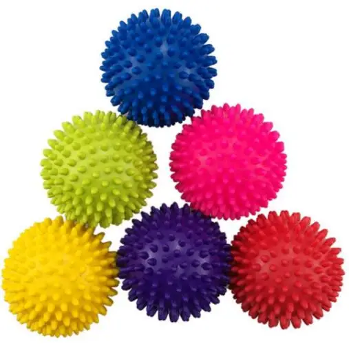 

Wholesale 7.5cm 9.5cm PVC spines Spike fascia yoga ball health massage ball hedgehog ball, Multi colors