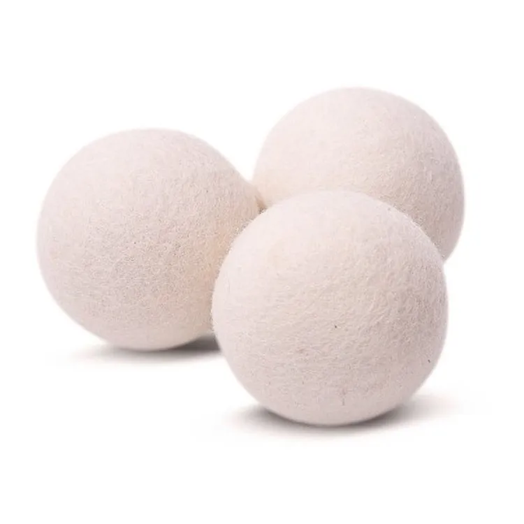 

Hot sale 100% new Zealand dryer balls organic natural reusable xl 100% wool felt dryer balls, White