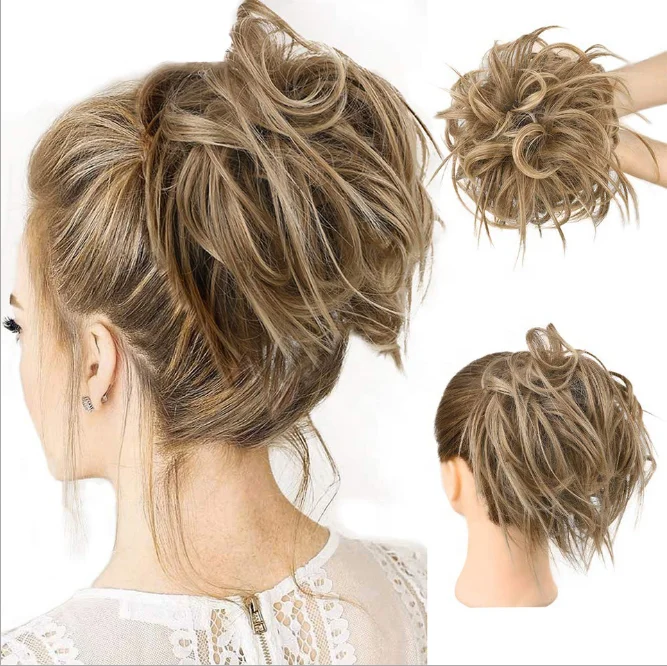 

European and American wig ladies rubber band chemical fiber wig ring chicken tail hair ring hair wig
