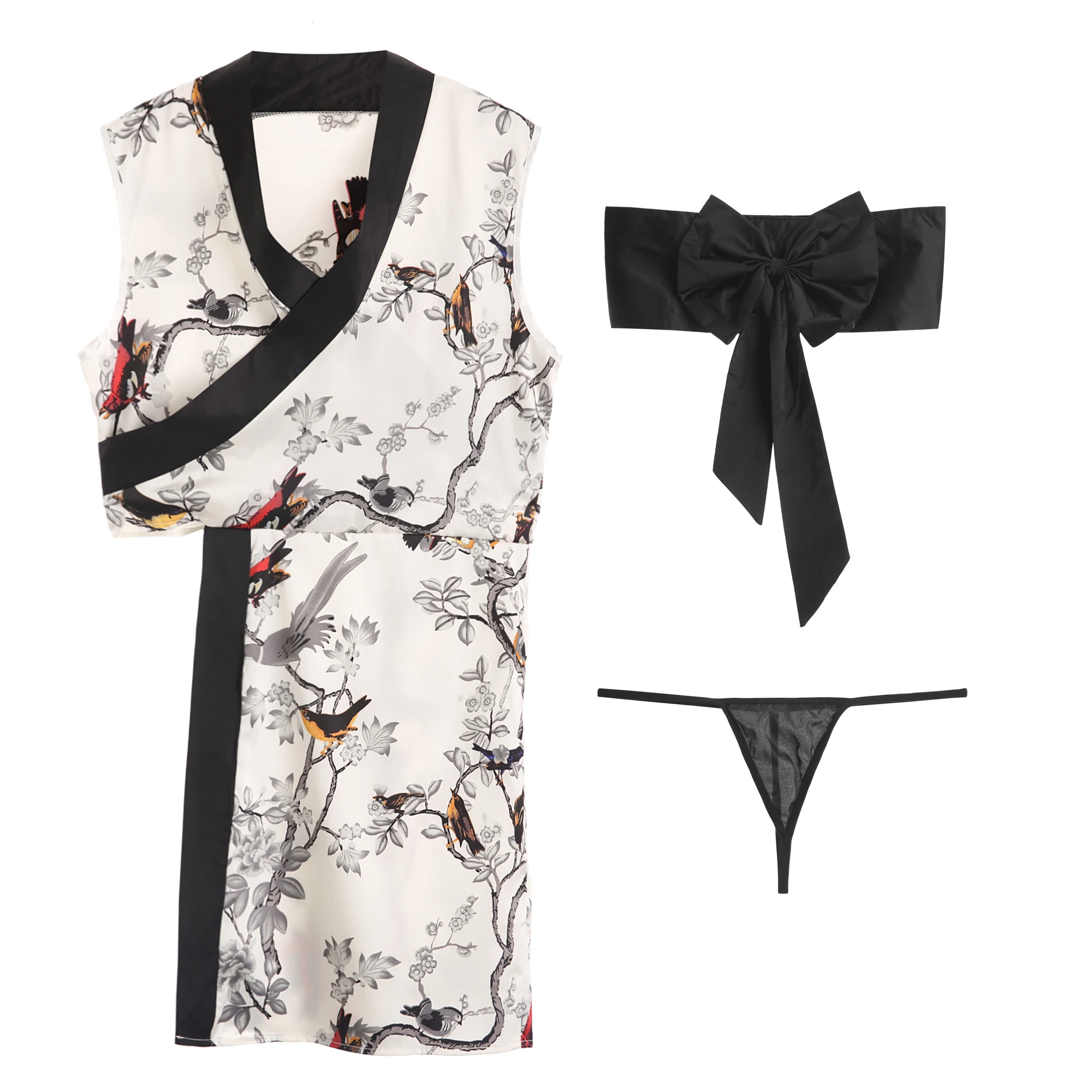 

Sexy Japanese Kimono Underwear Sexy Costume Erotic Lingerie Showing Nipples