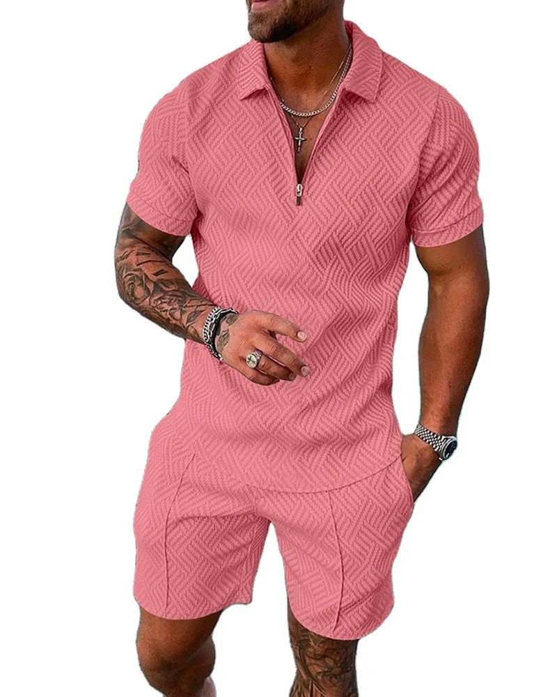 Polo Shirt Shorts Gym Fitness Set