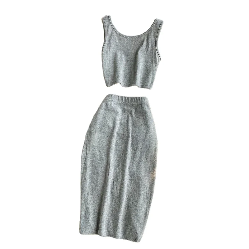 

Foma 37 2020 hot selling 2021 good quality sleeveless vest bodycon skirt sets women 2 piece outfits