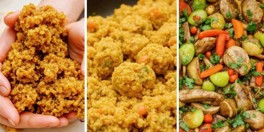 Serving vegetable curry with rice or naan