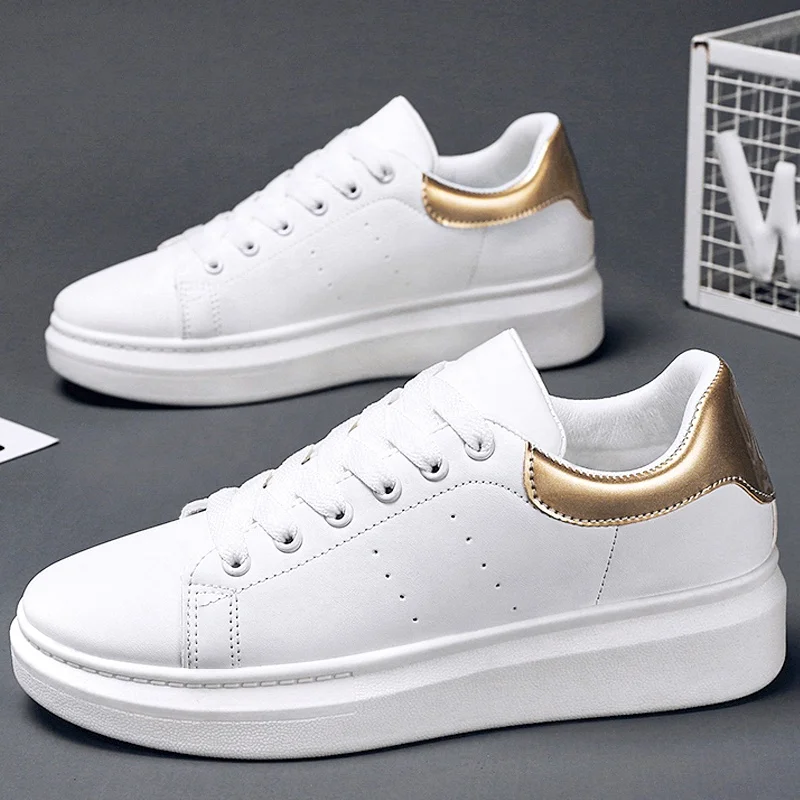 

Women' white sneakers artificial PU leather casual flats zapatillas deportivas de mujer sneakers custom woman high top sneakers