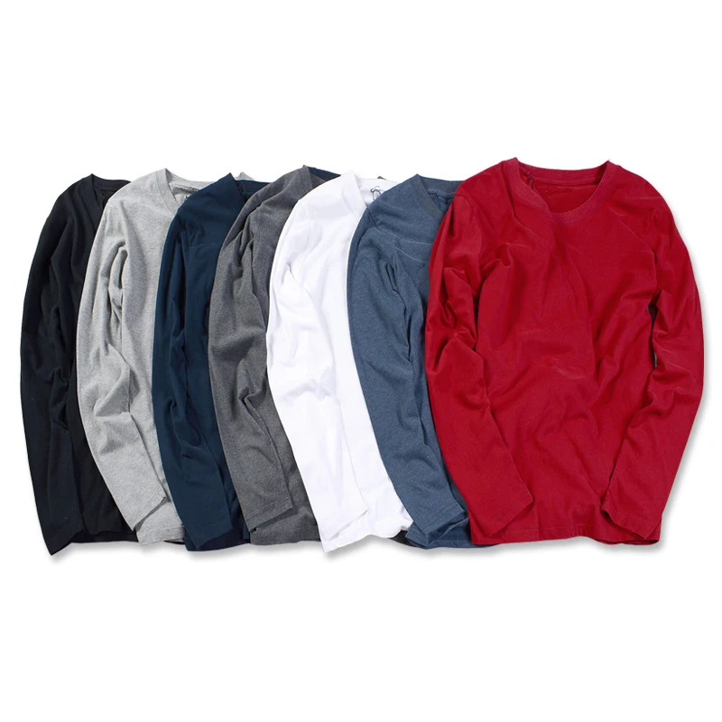 Manufacturer Wholesale custom fashion plain comfort colors long sleeves 100%cotton men t shirts