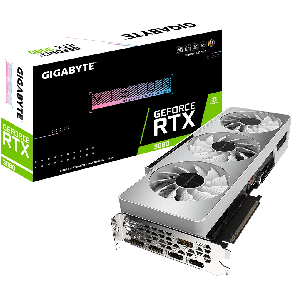 

non LHR rtx3080 Brand new Gigabyte VISION OC RTX 3080 10GB gpu