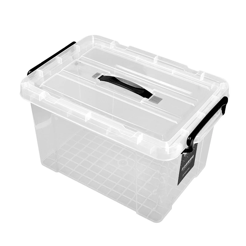 

Transparent plastic high quality good price storage box with handle household organization toys organizer, Transparennt