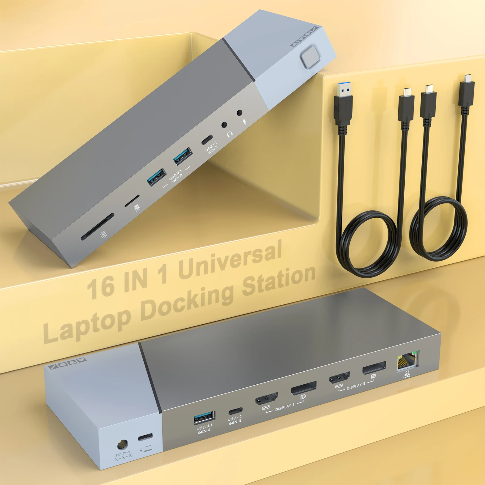 

Multiport USB C Laptops Dual HDMI Monitors 4k 60HZ USB C to Dual HDMI Adapter USB C Hub Docking Station