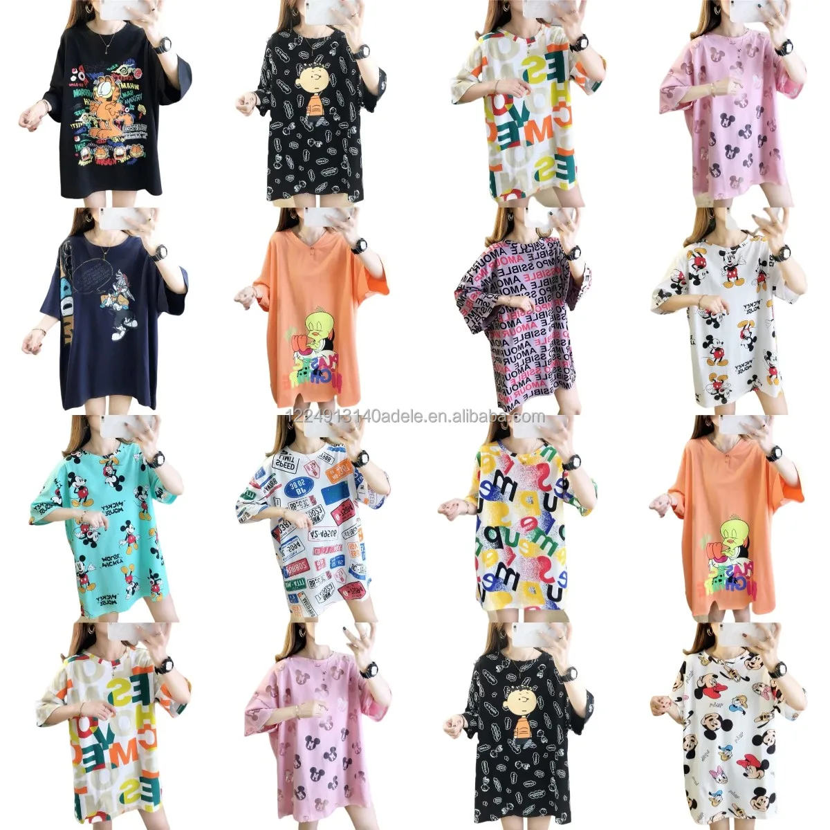 

wholesale ladies oversized t-shirts summer women's printed t shirt