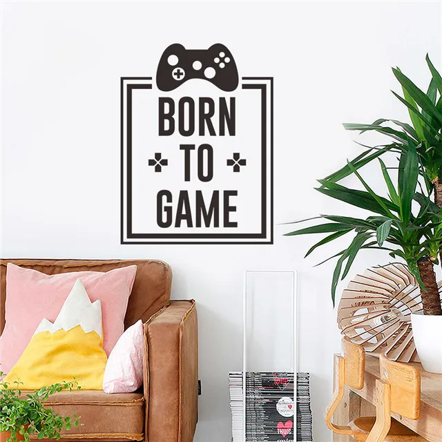 

New Personality Stickers BORN TO GAME Living Room Bedroom Decoration Wallpaper, As picture