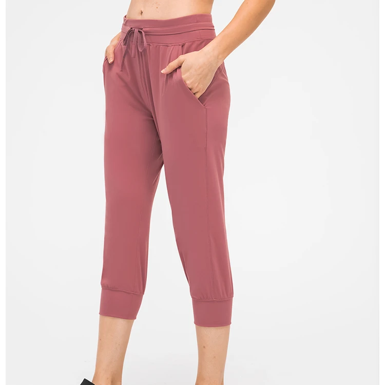 

Womens Capri Yoga Pants Loose Comfy Workout Sweatpants Drawstring Joggers Lounge Pajama Pants with Pockets OEM, 5 colors