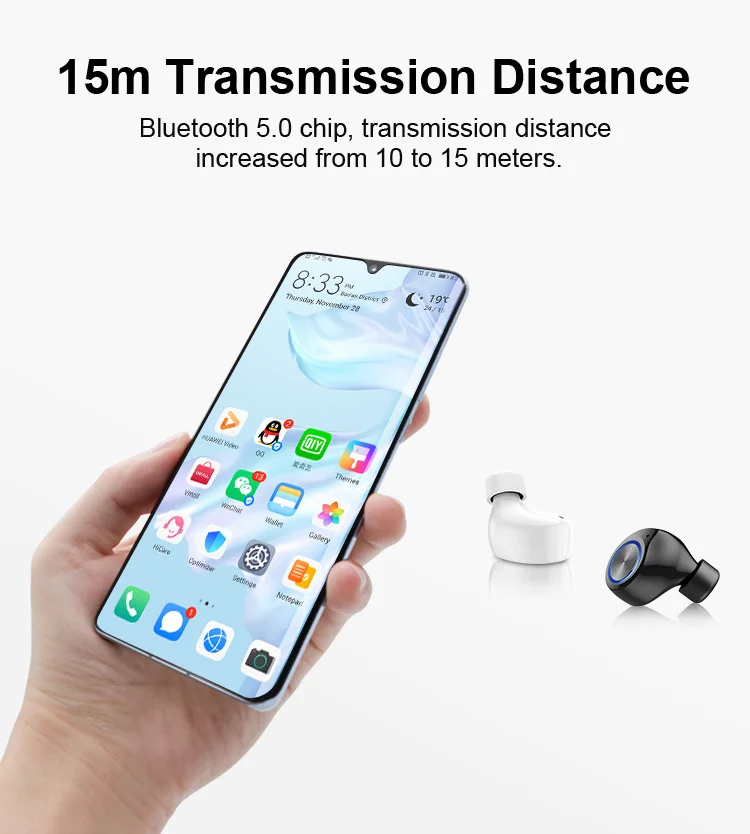 TW80 Blue tooth Earphone Mini Stereo Wireless Headset In Ear Earbuds Headphone with Microphone for ios iPhone Android Samsung - ANKUX.COM