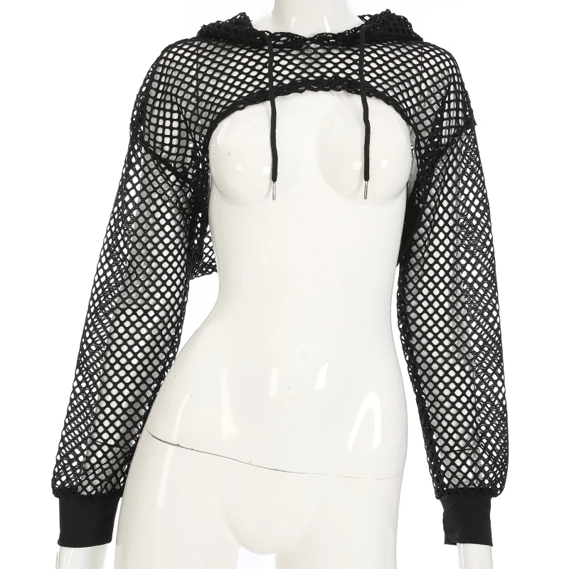 

2020 New design women sexy women black mesh crop top