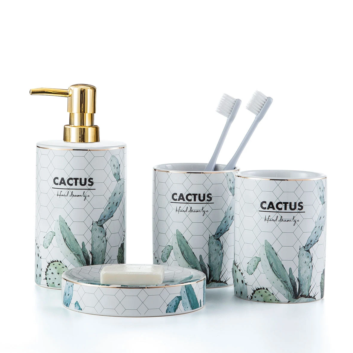 

Green simple fashion nordic durable fashion home hotel luxury elegant bathroom set, As photo or customized