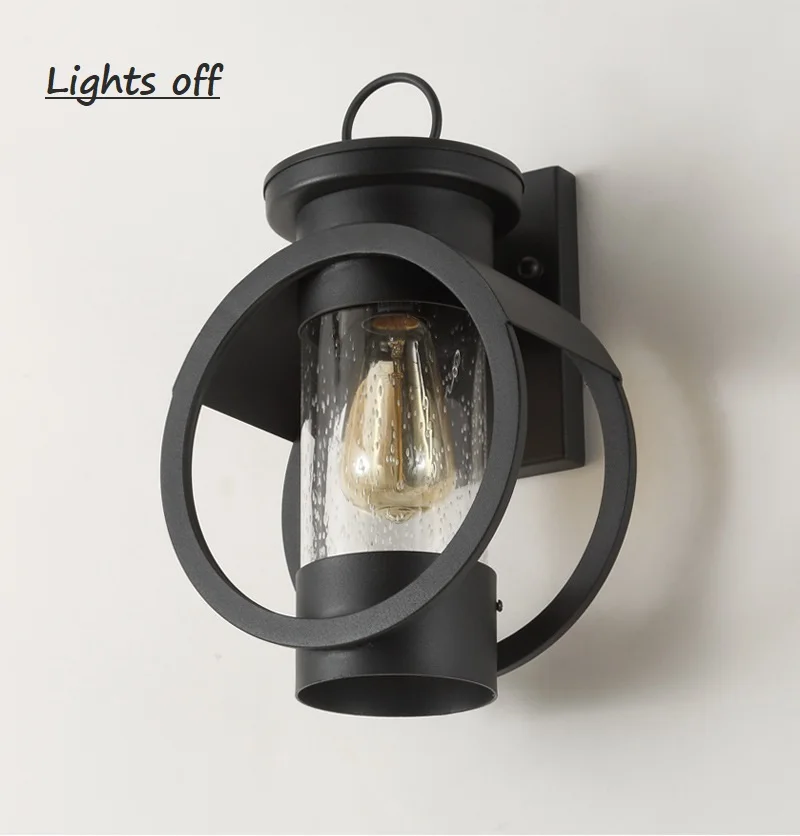 Iron Outdoor Wall Sconce Wall Lamp Wall Light Frosted Glass Exterior Sconce