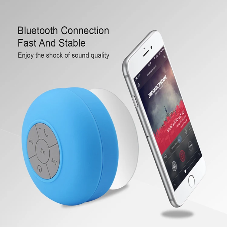 Mini Portable Subwoofer Shower Wireless Blue tooth Speaker Handsfree Receive Call Music Waterproof Suction BTS06 Speakers - ANKUX.COM