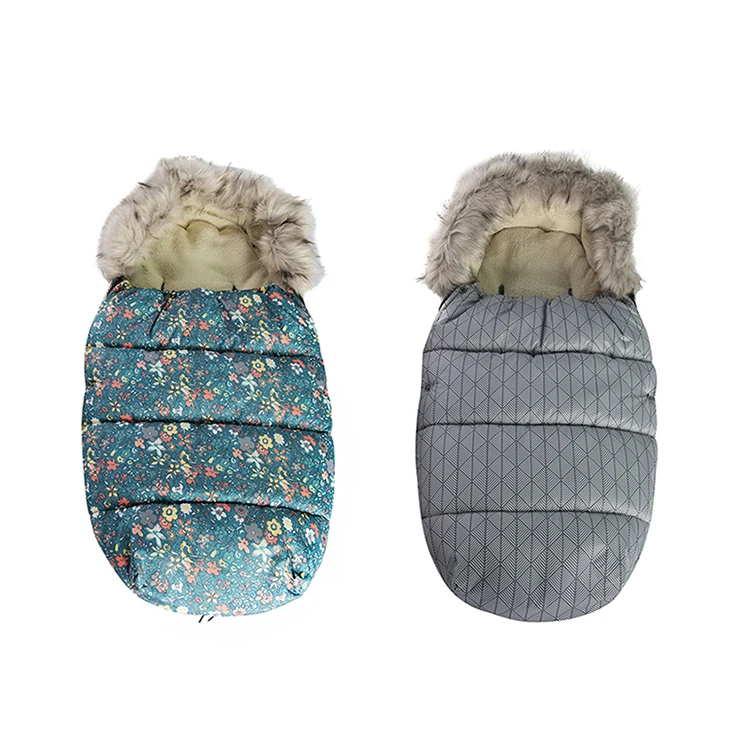 

Waterproof warm new born baby thermal sleeping bag stroller foot muff with removable fur, Customized color