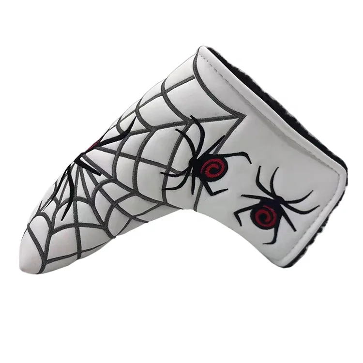 

Hot seller golf putter spider web headcover golf putter cover golf clubs headcover, Black/white