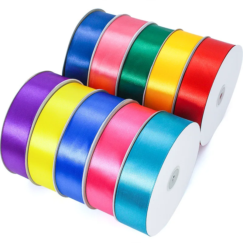 100 Yards/roll Silk Satin Ribbons for Crafts Bow Handmade Gift Wrap Party Wedding Decorative 4cm Cake Ribbon Satin Ribbon