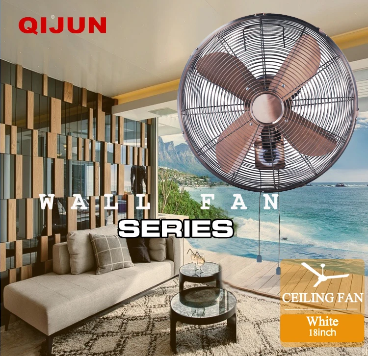 Retro Stype 16inch Copper Chrome Color Ancient Wall Mounted Fan
