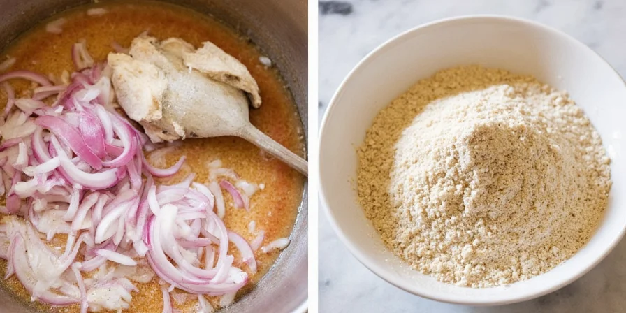 Measuring onion powder