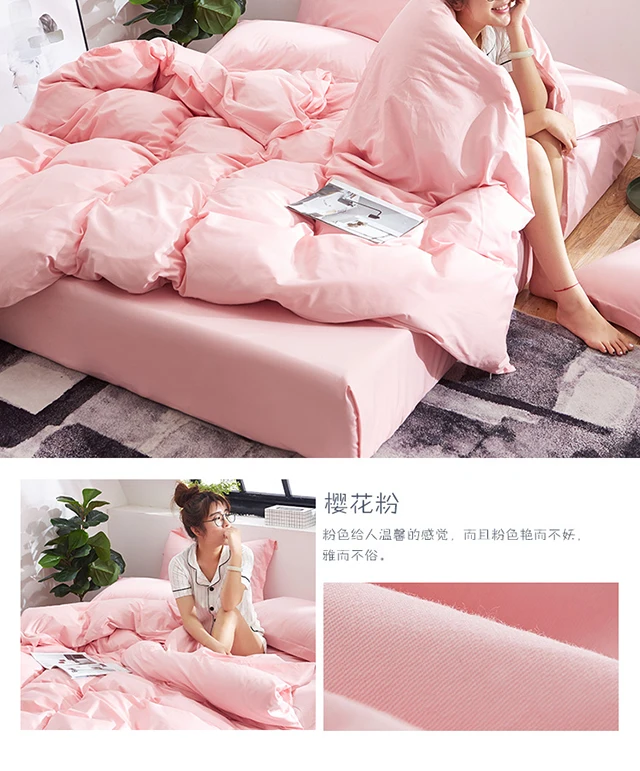 G&d Wholesale 100 Cotton 4 Piece Plain Dyed Bed Sheet Set Bedding Set