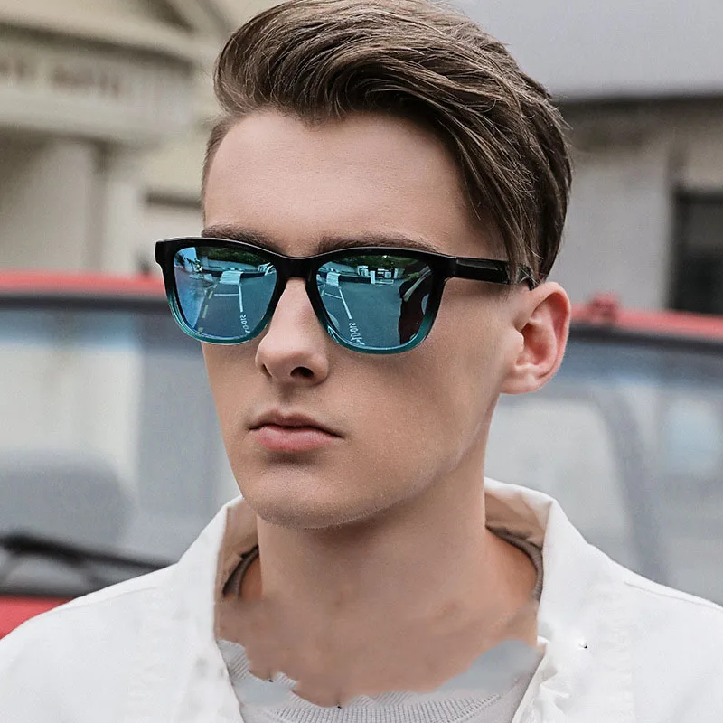 

0717 Classical sports custom logo uv400 sunglasses Trendy Men's polarized sun glasses driving fishing Square Sunglasses for men