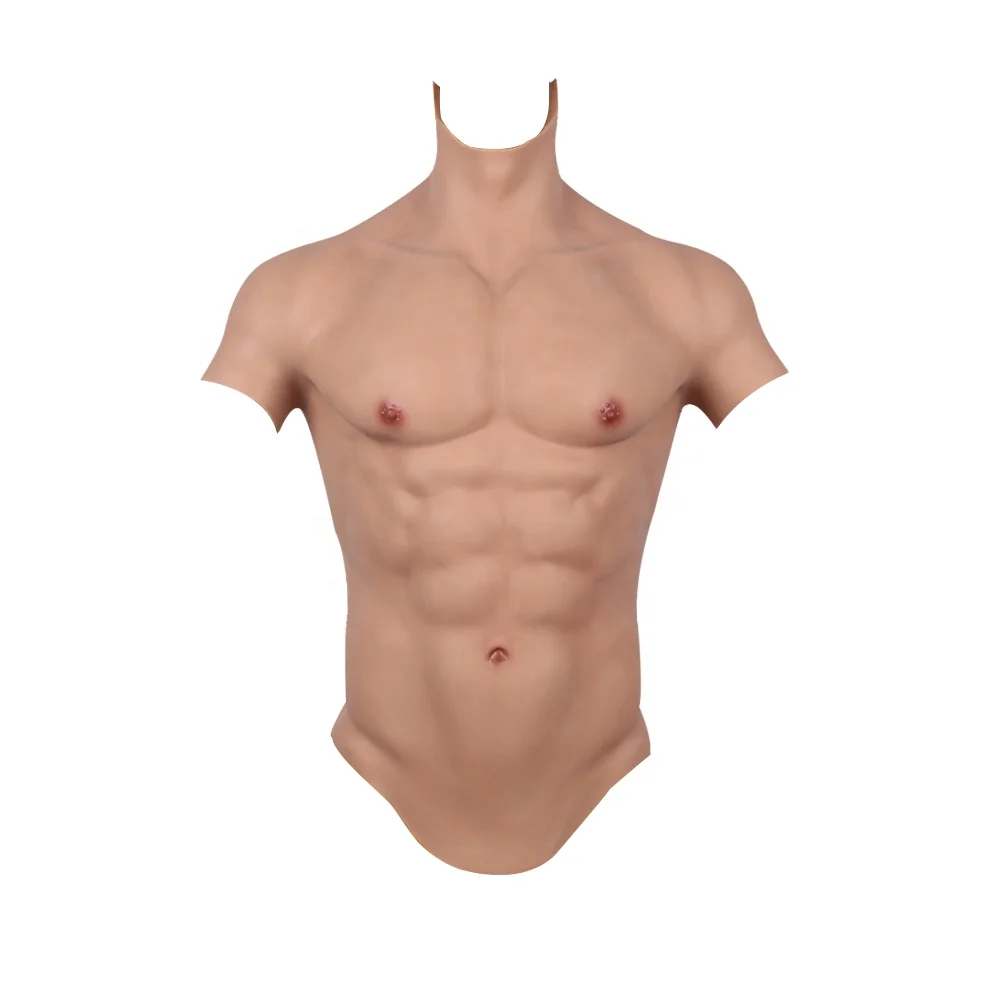 

Silicone Male Fake Chest Muscle Body Suit Cosplay Crossdresser