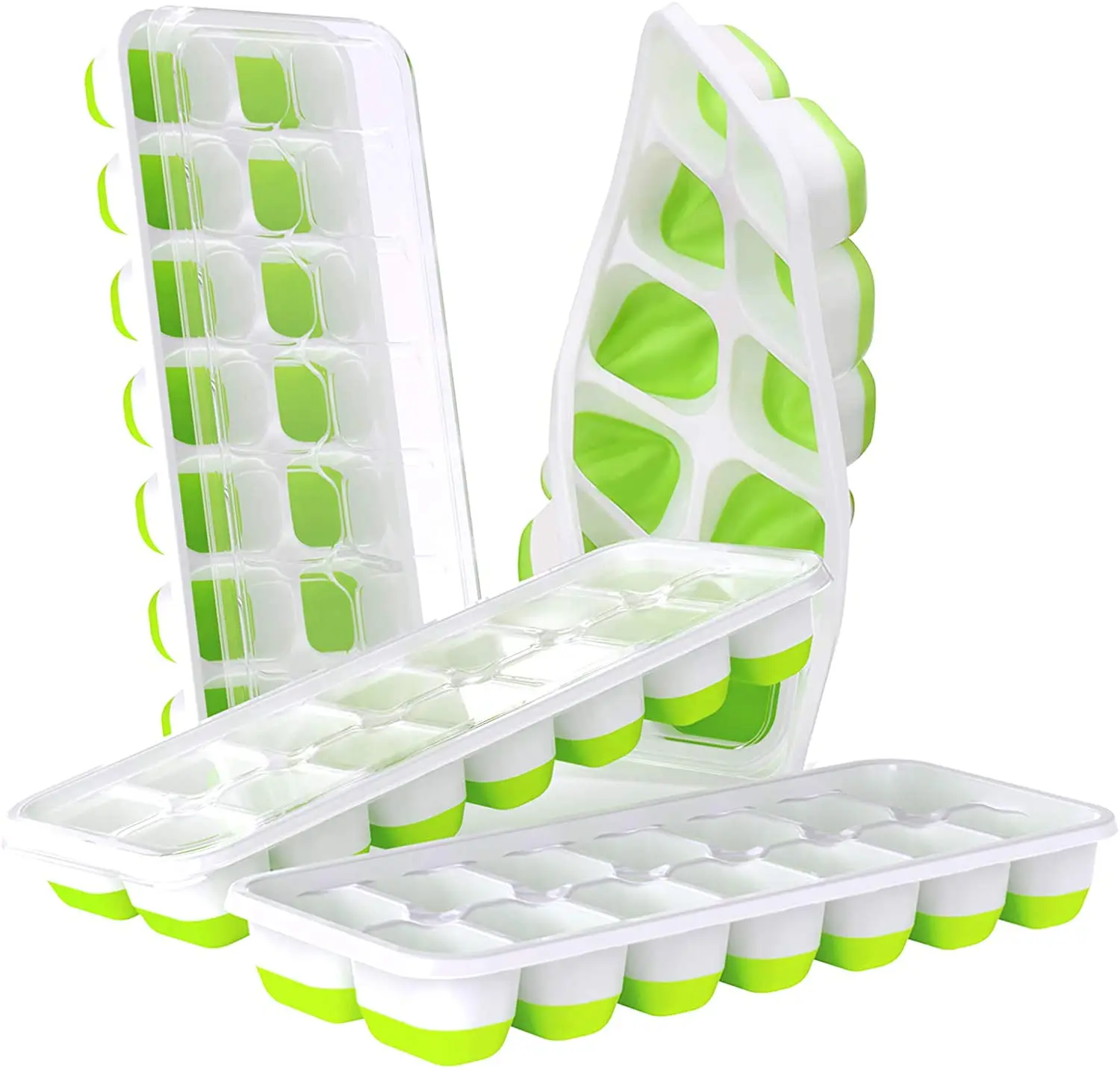 

silicone ice cream mold cube tray Easy-Release Silicone 14-Ice Cube Trays silicone with Spill-Resistant Removable Lid