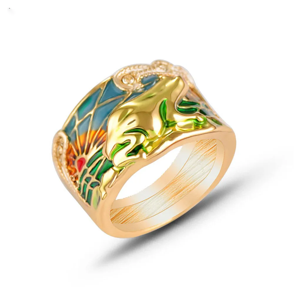 

Creative Golden Frog Ring Handmade Glue Toad Ring Amazon Hot Selling, Picture shows