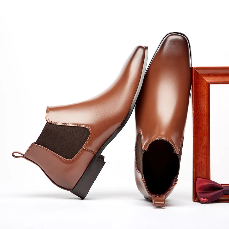 

Dropshipping Luxury mens high top Shoes Men Dress shoes genuine Leather Men's big size Office Shoes, Brown, black