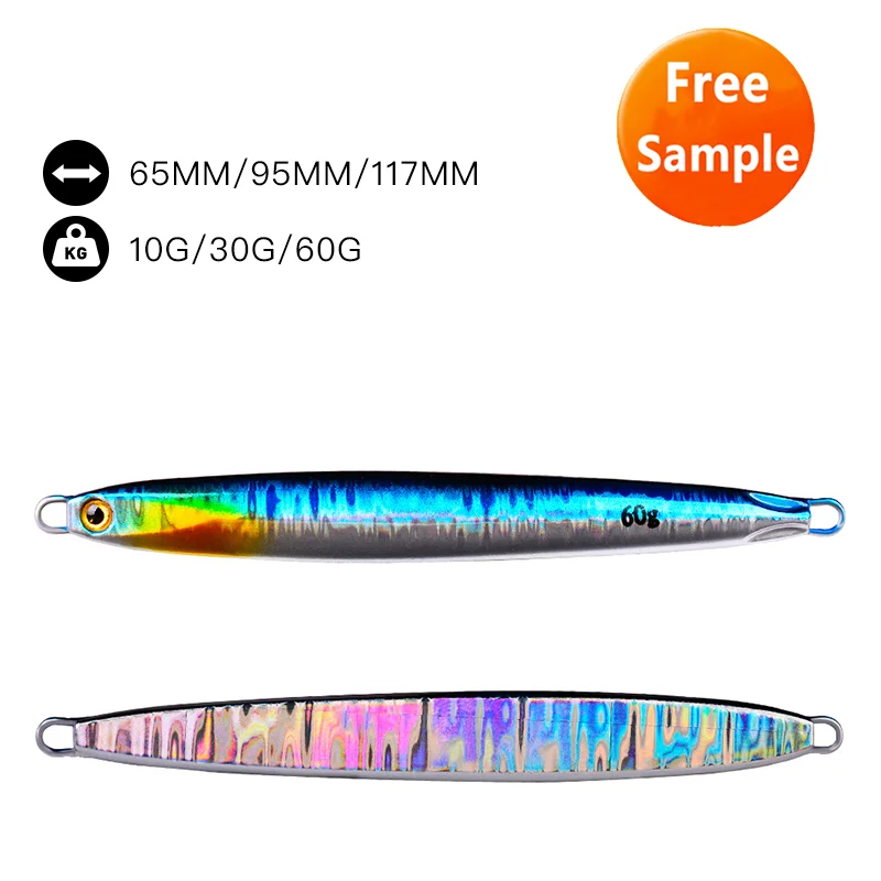 

Free Sample Long Shot Luminous Sequins Spoon Jig Metal Lure, 10 colors