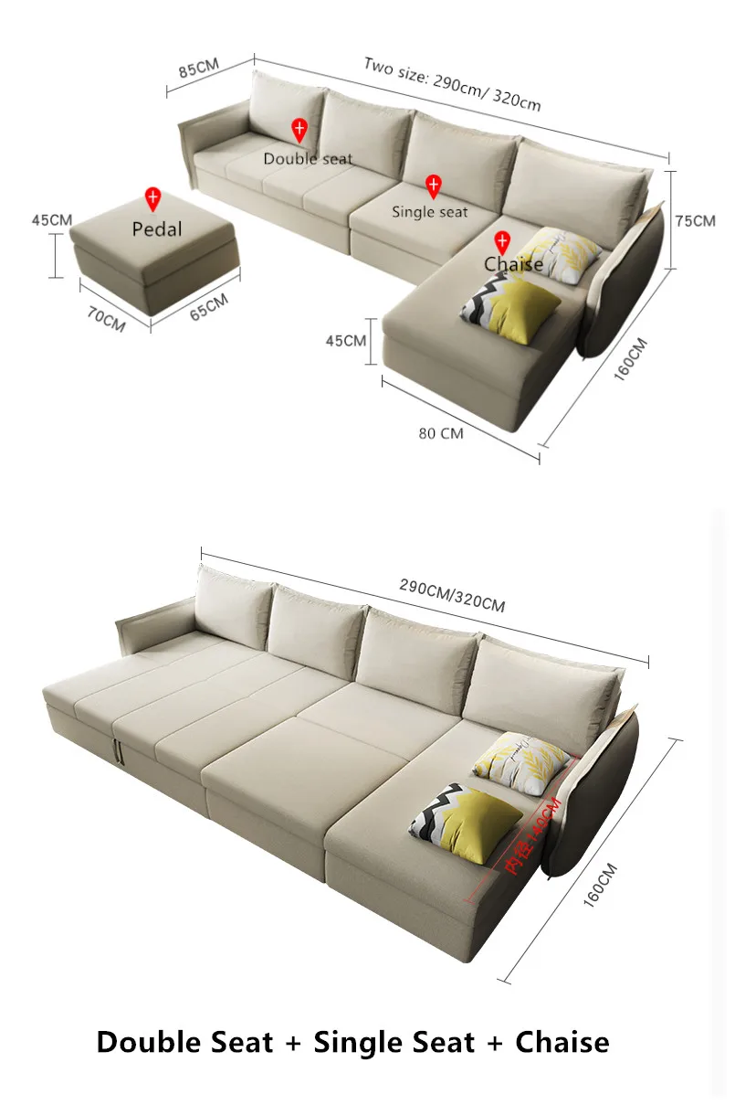 Double + Single +Chaise
