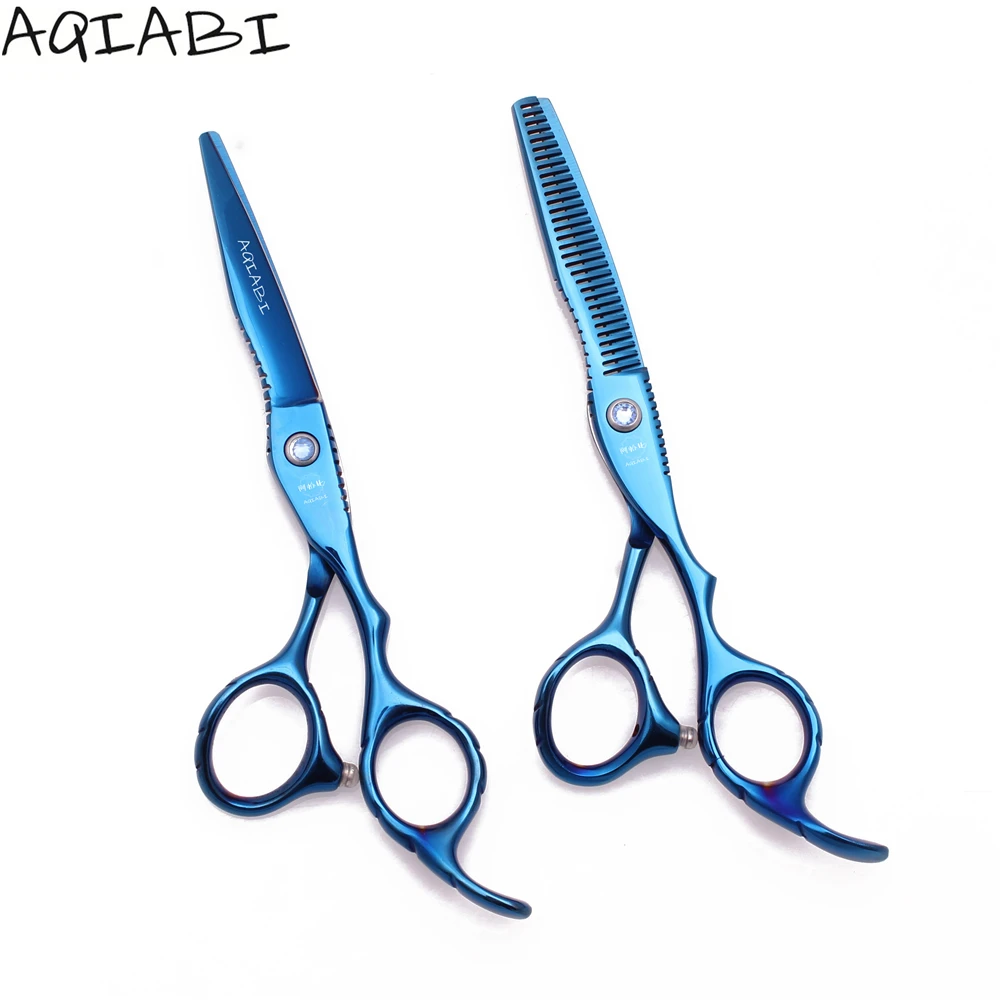 

Professional Scissors 5.5'' 6" JP Steel Hair Cutting Scissors Thinning Shears Barber Scissors Blue A1011