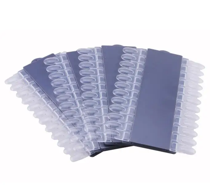 

24 Clear Tips Reusable Nail Art Display Chart Acrylic False Tips Practice Tool