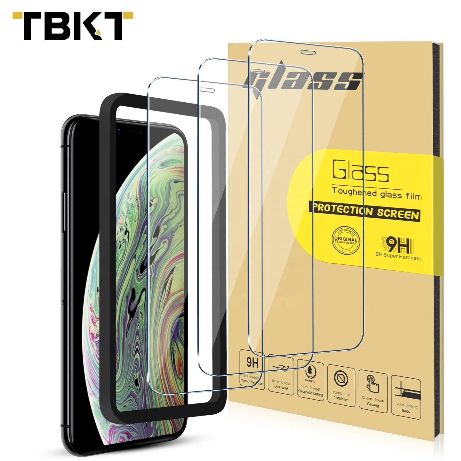 

9H Screen protection Glass 0.33mm Fine hole Tempered Glass 3D Screen protctor for iphoneXS Max 6.5 Japan AB Glue