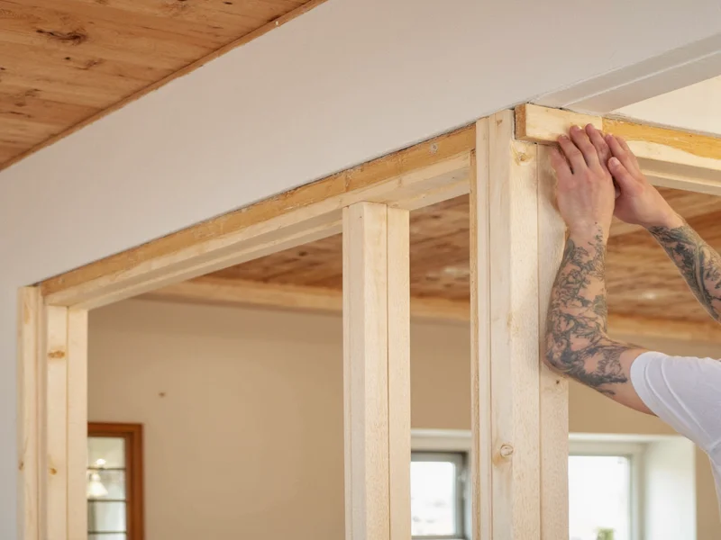 Installing header and jack studs for door frame