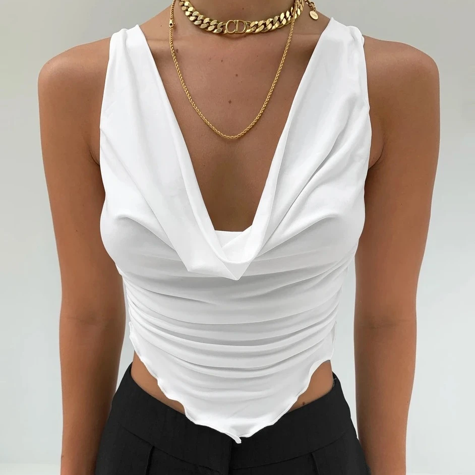 

F30548A Summer High quantity sleeveless V neck Crop Top Woman Tops Blouse ladies' blouses, Customized color