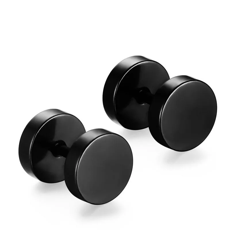 

Manufacturer Wholesale Hip Hop Multiple Color Stainless Steel Men Barbell Stud Earrings Fashion Jewelry